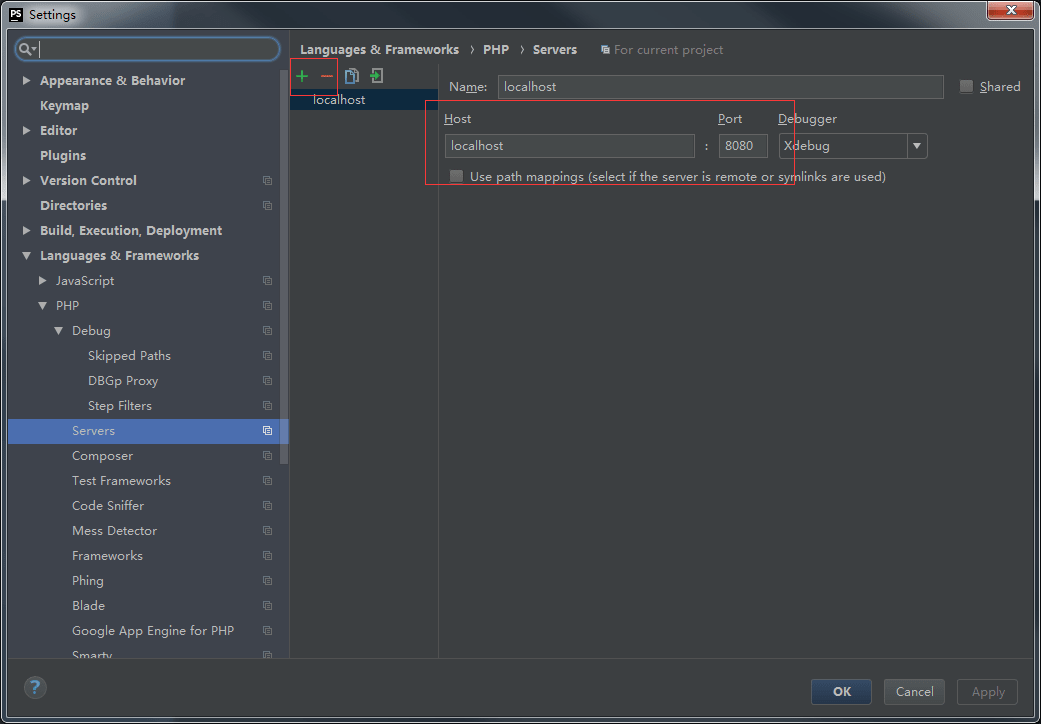 phpstorm-Servers